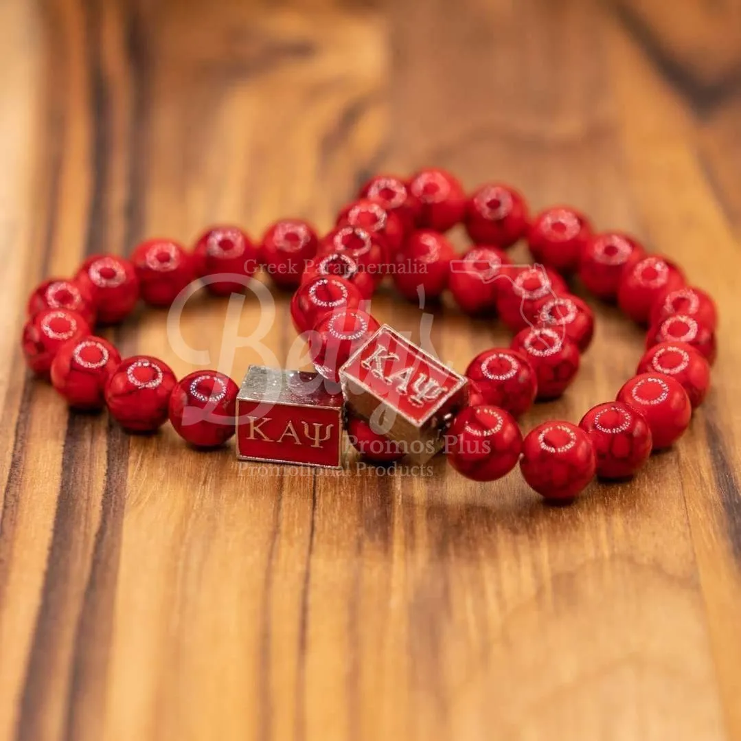 Kappa Alpha Psi ΚΑΨ Marbled Beaded Bracelet