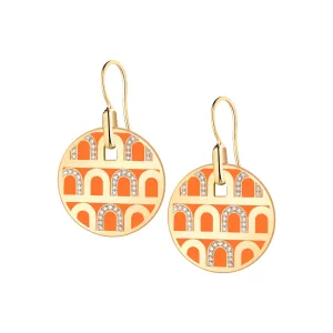 L'Arc de DAVIDOR Pendant Earring GM, 18k Yellow Gold with Lacquered Ceramic and Colonnato Diamonds
