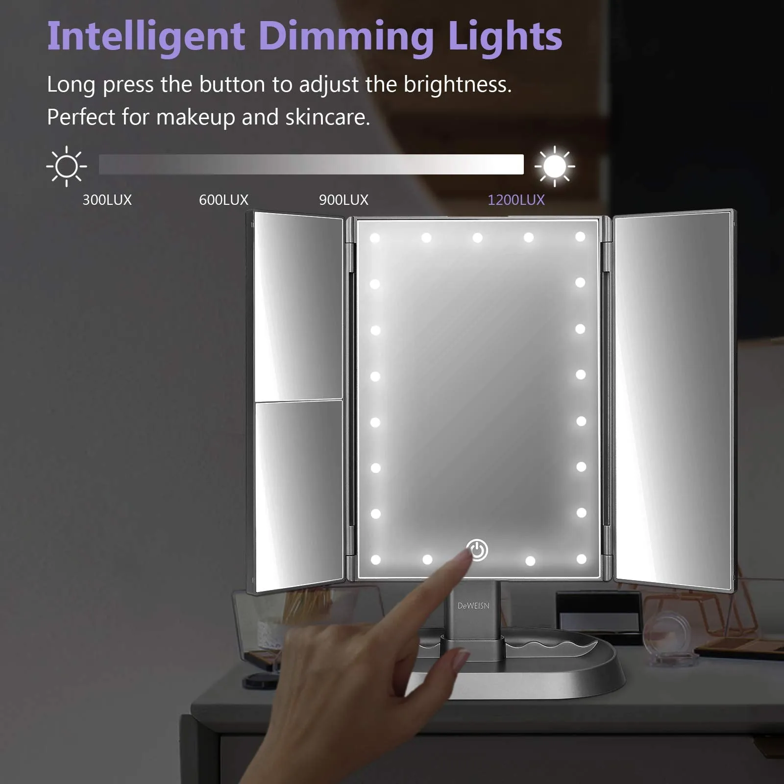 Lighted Vanity Makeup Mirror with 21 LED Lights