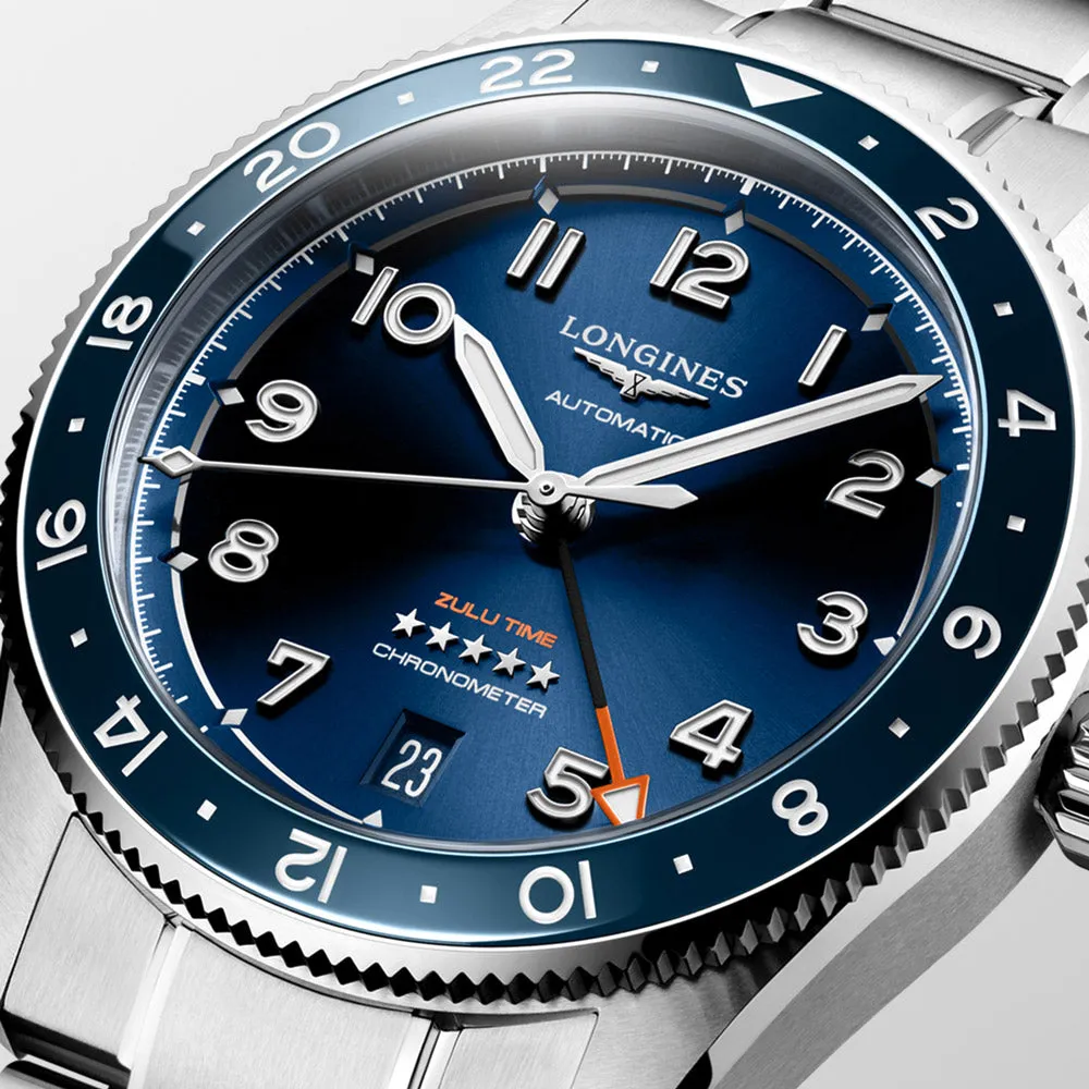 Longines Spirit Zulu Time GMT 39mm Blue Dial Automatic Watch L3.802.4.93.6