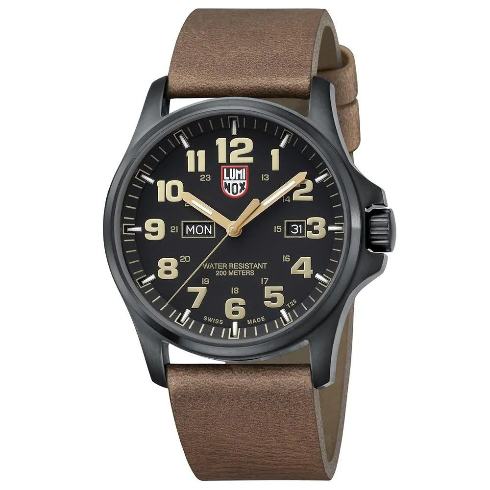 Luminox Atacama Field Day Date 1920 Mens Brown Leather Band Black Dial Quartz Analog Watch - XL.1929