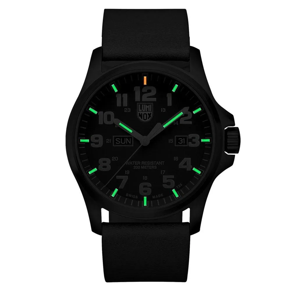 Luminox Atacama Field Day Date 1920 Mens Brown Leather Band Black Dial Quartz Analog Watch - XL.1929