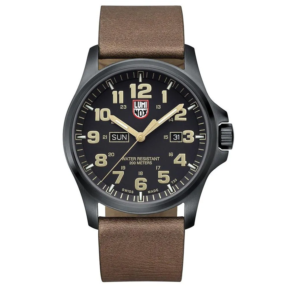 Luminox Atacama Field Day Date 1920 Mens Brown Leather Band Black Dial Quartz Analog Watch - XL.1929