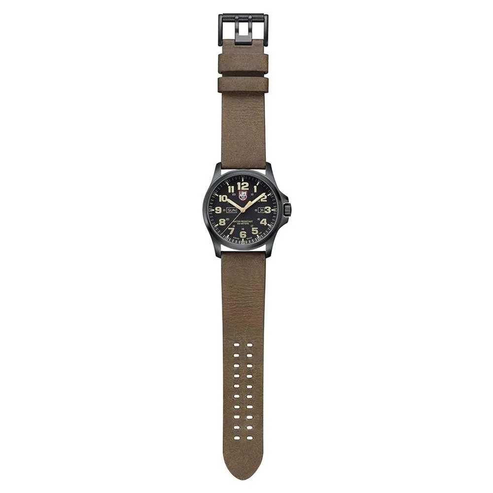 Luminox Atacama Field Day Date 1920 Mens Brown Leather Band Black Dial Quartz Analog Watch - XL.1929