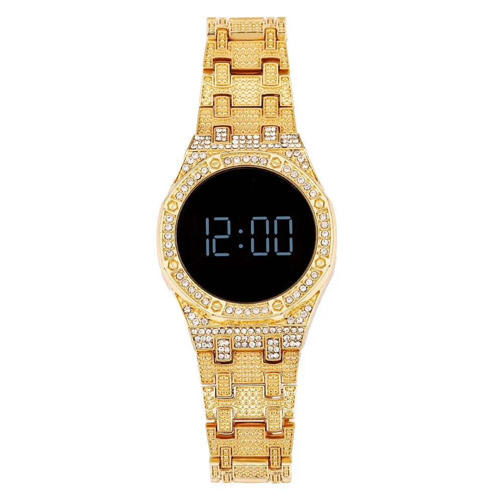 Luxury LED Men Magnetic Bracelet Watches Rose Gold Digital Dress Watch For Women