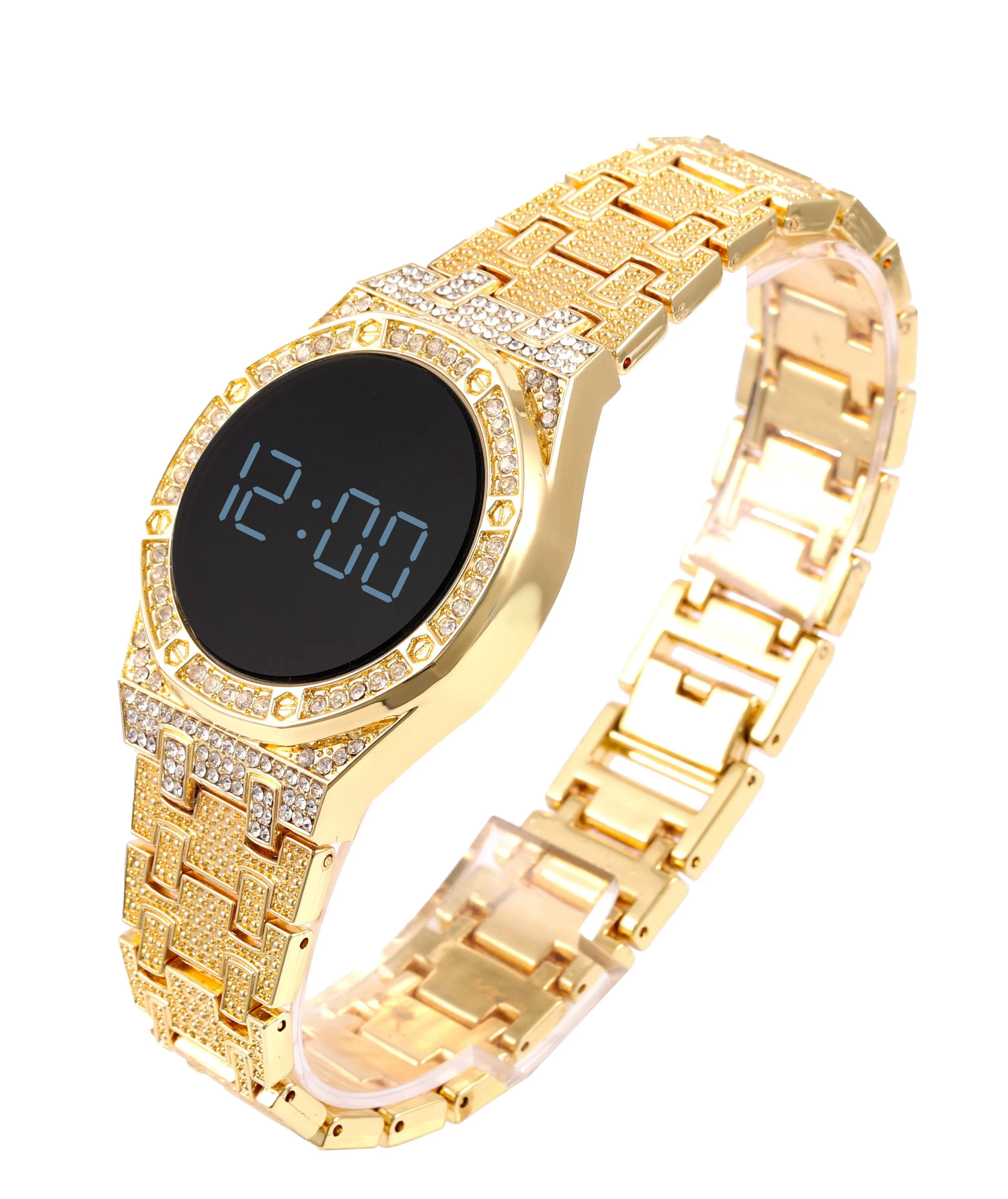 Luxury LED Men Magnetic Bracelet Watches Rose Gold Digital Dress Watch For Women