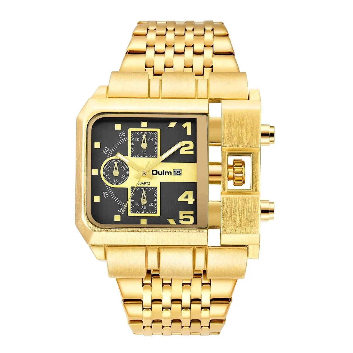 Luxury Men Watch Set Gift for Men Golden Quartz Bracelet Necklace Gifts Set for Men Fashion Men