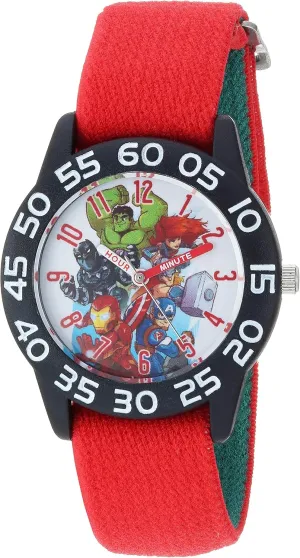Marvel The Hulk Kids' WMA000287 Super Hero Analog Display Analog Quartz Red Watch