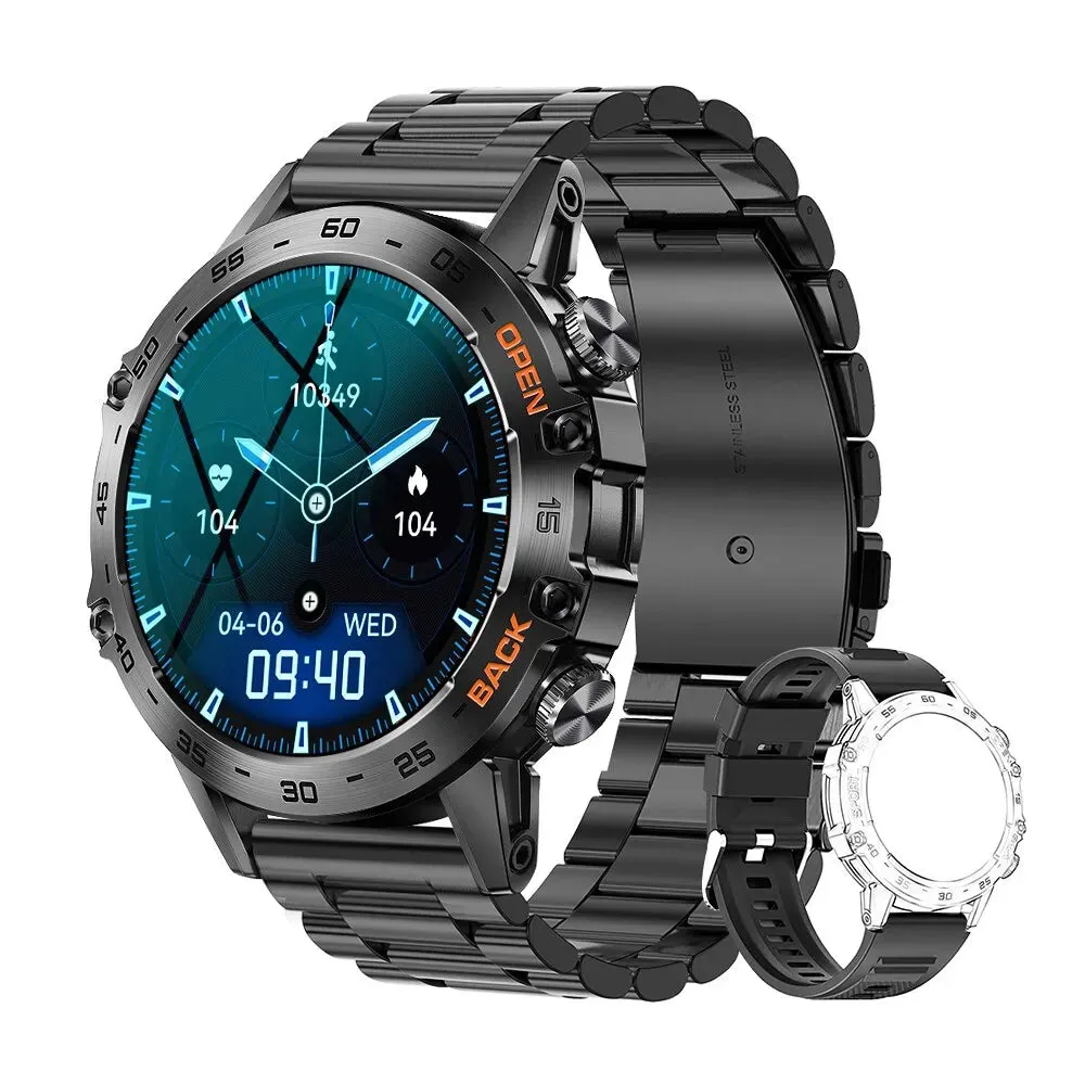 MELANDA Steel 1.39" Bluetooth Call Smart Watch Men Sports Fitness Tracker Watches IP67 Waterproof Smartwatch for Android IOS K52