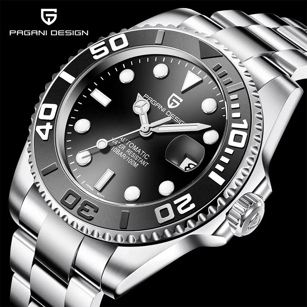 Men Watches Pagani Design Watch for Men Automatic NH35 Mechanical 100M Waterproof Stainless Steel Sapphire Glass Yacht Wristwatch PD-1651