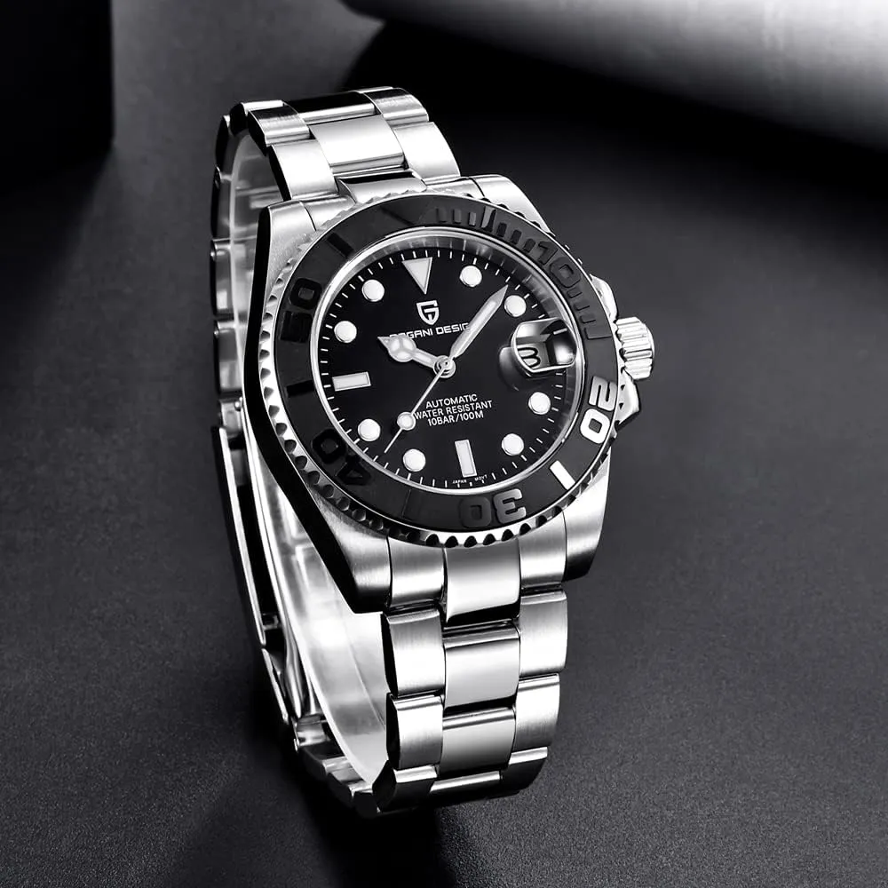 Men Watches Pagani Design Watch for Men Automatic NH35 Mechanical 100M Waterproof Stainless Steel Sapphire Glass Yacht Wristwatch PD-1651
