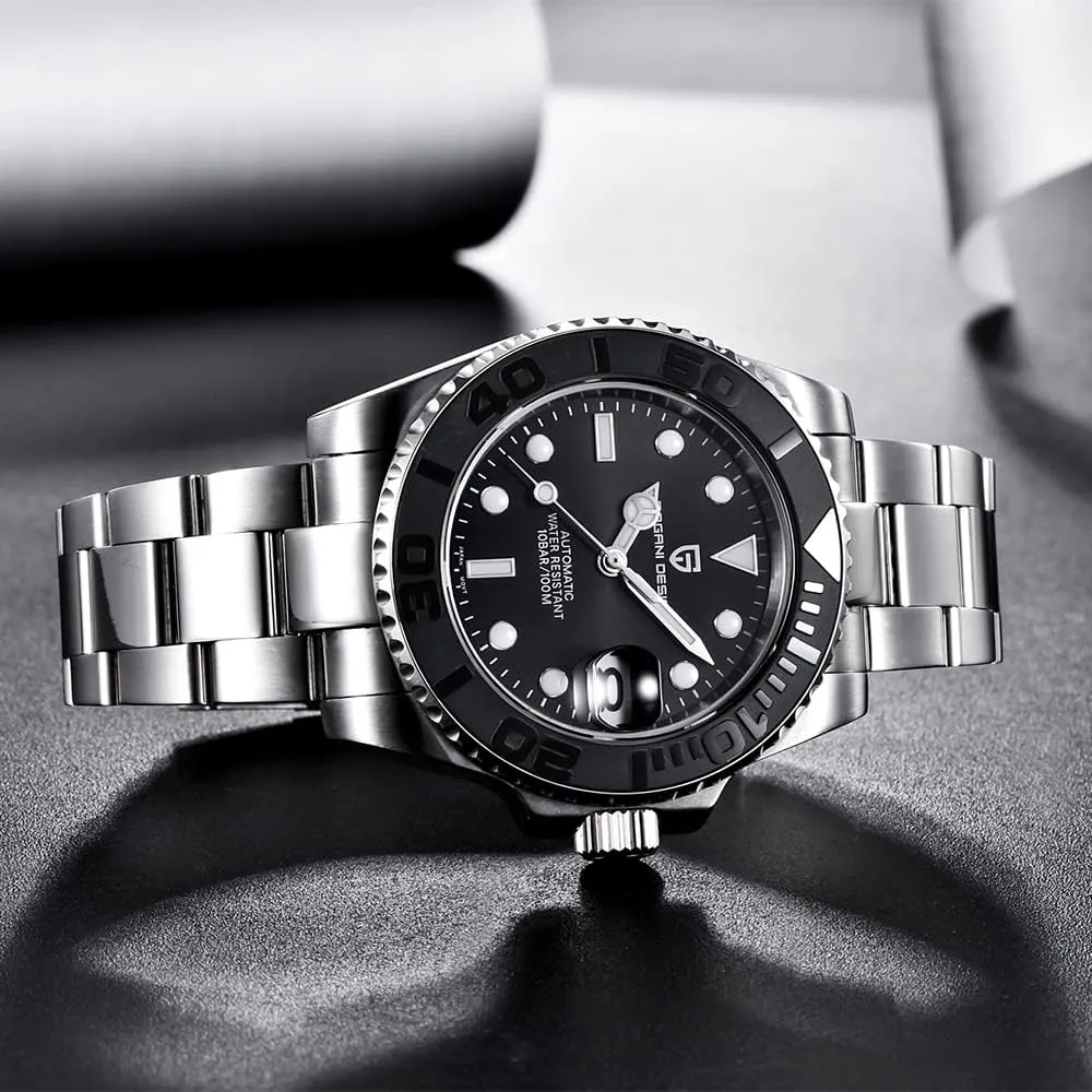 Men Watches Pagani Design Watch for Men Automatic NH35 Mechanical 100M Waterproof Stainless Steel Sapphire Glass Yacht Wristwatch PD-1651