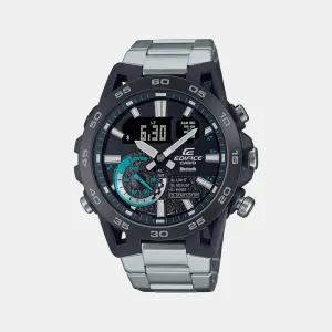 Men's Black Analog-Digital Stainless Steel Watch ED575
