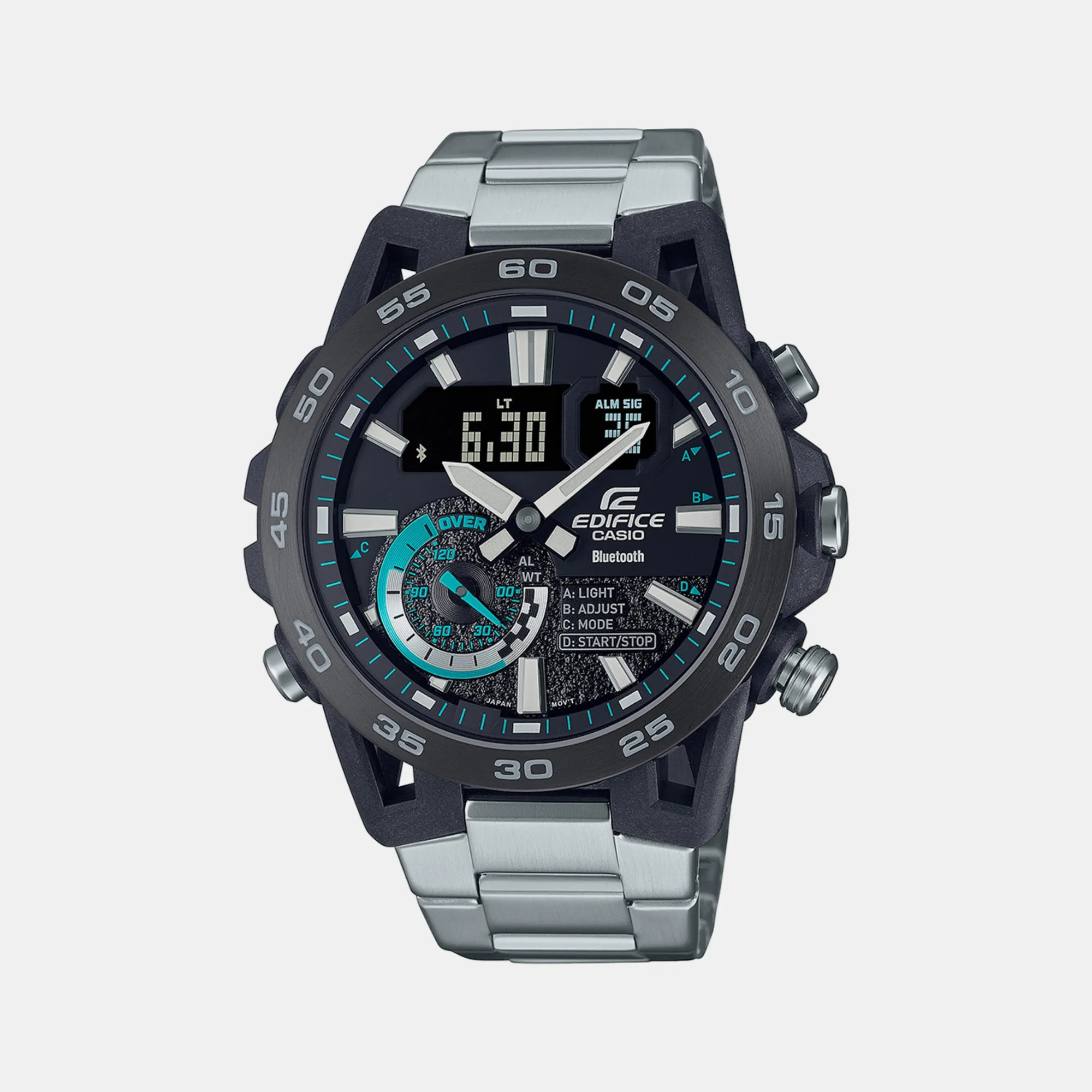 Men's Black Analog-Digital Stainless Steel Watch ED575