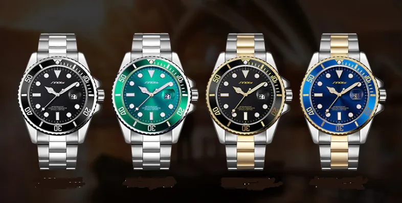 Mens Stainless Steel Analog Dress Watch Waterproof Mechanical Stem