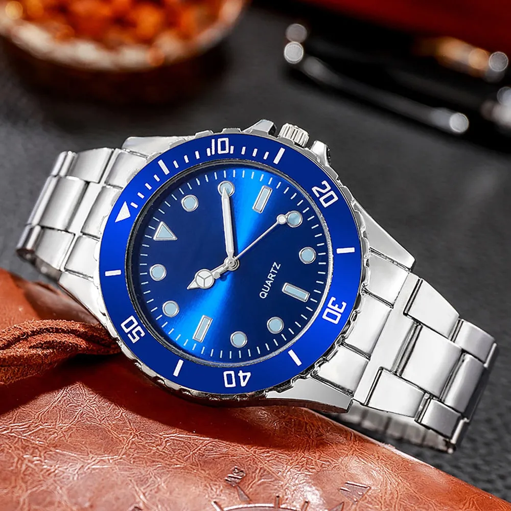 Men's Watch Stainless Steel Clock Male Watches Men Quartz Wrist Watch