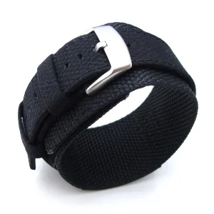 MiLTAT 24mm Double Layer Nylon Black Tactical Velcro Watch Strap, design for 44mm Panerai Watches
