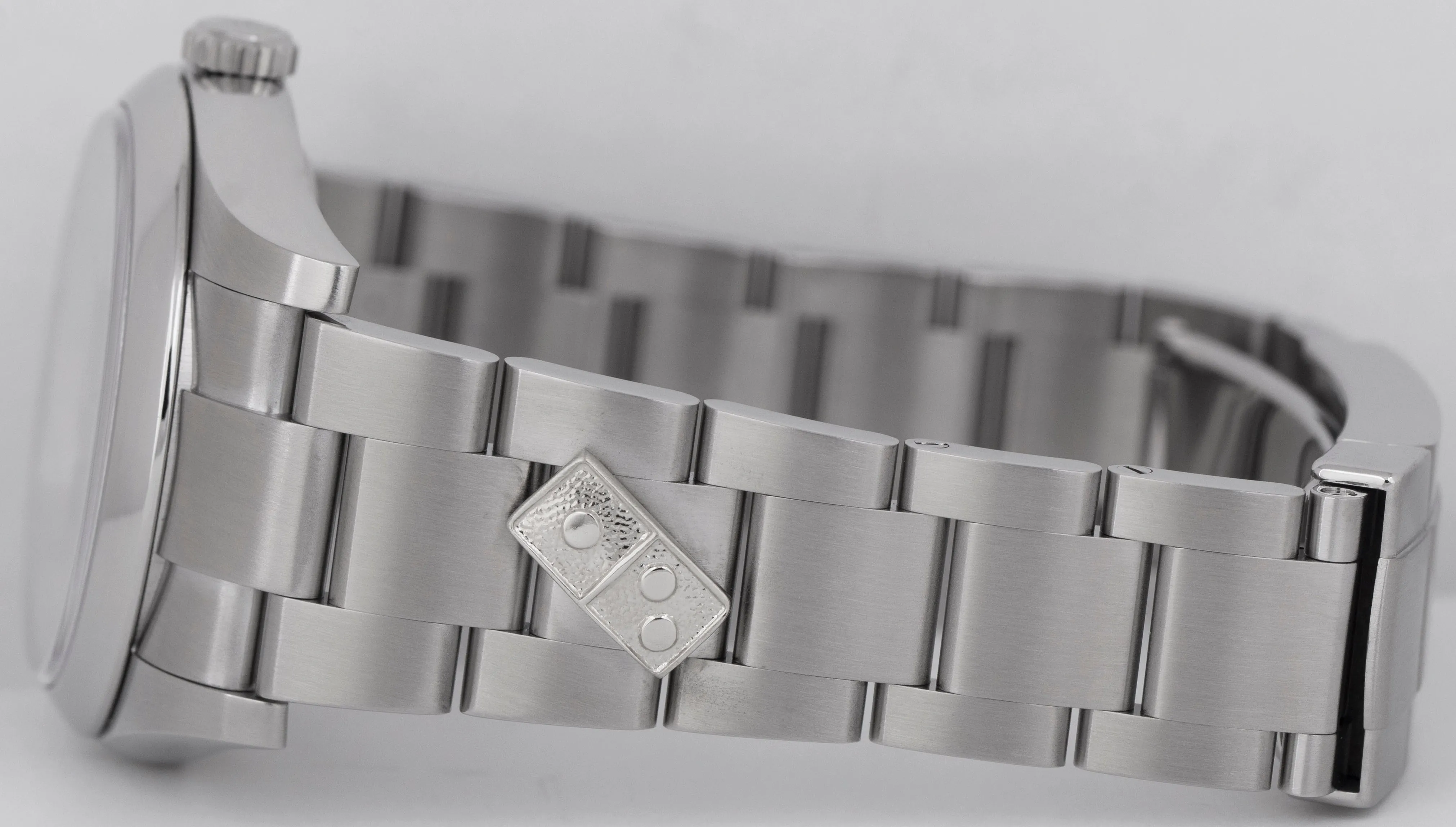 MINT 2018 PAPERS Rolex Oyster Perpetual 36mm Gray DOMINO Steel Watch 116000 BOX
