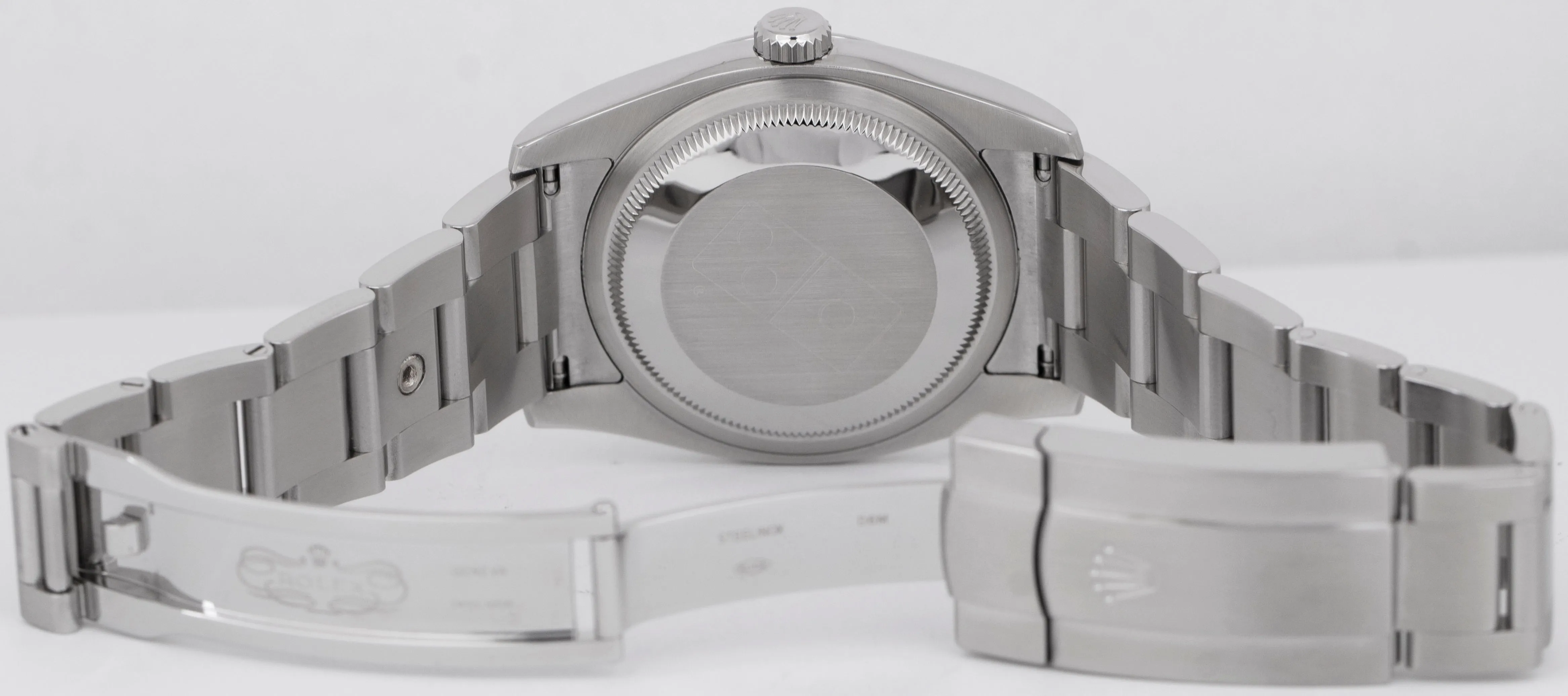 MINT 2018 PAPERS Rolex Oyster Perpetual 36mm Gray DOMINO Steel Watch 116000 BOX