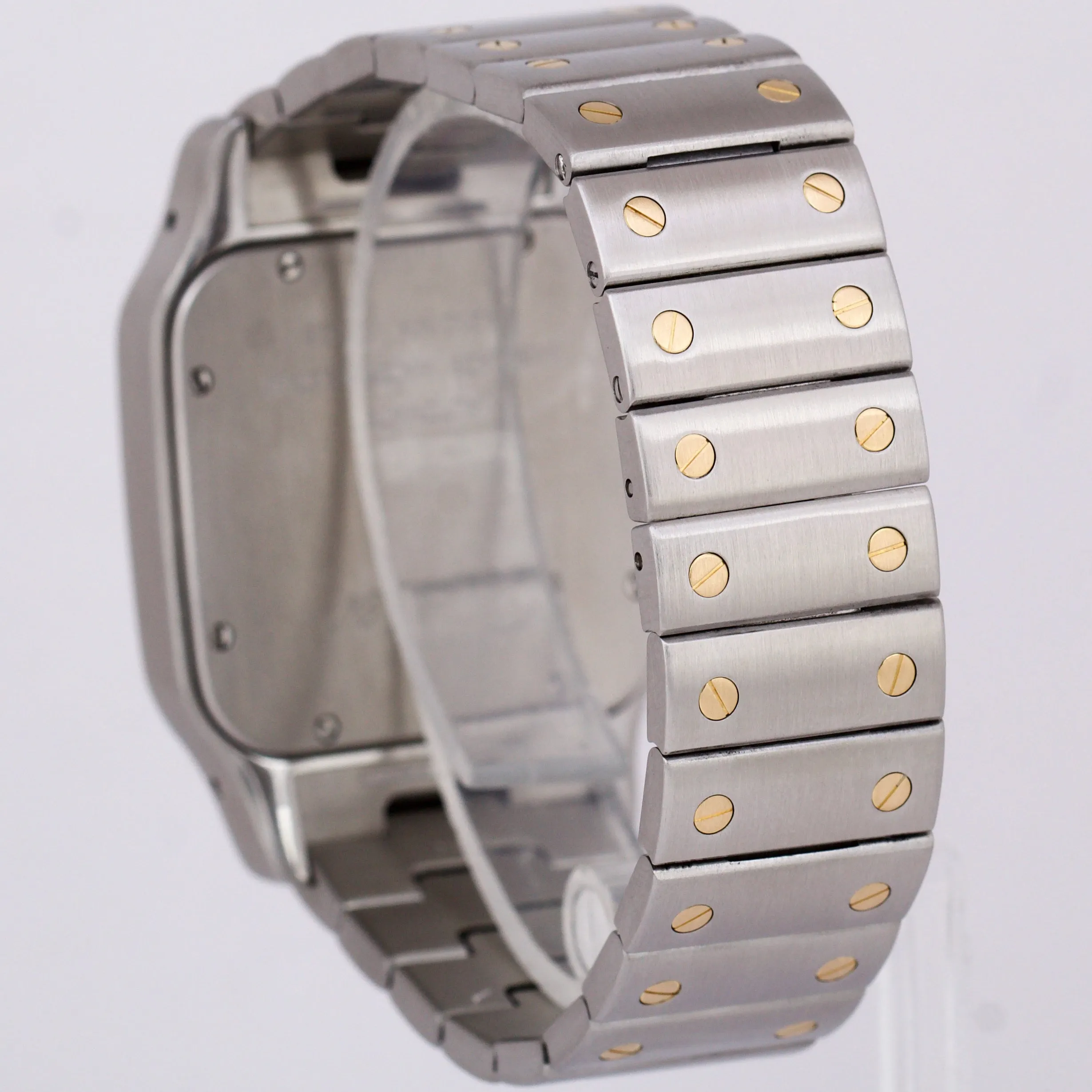 MINT Cartier Santos Galbee 32mm White Roman 18K Yellow Gold Steel 2823 W20099C4