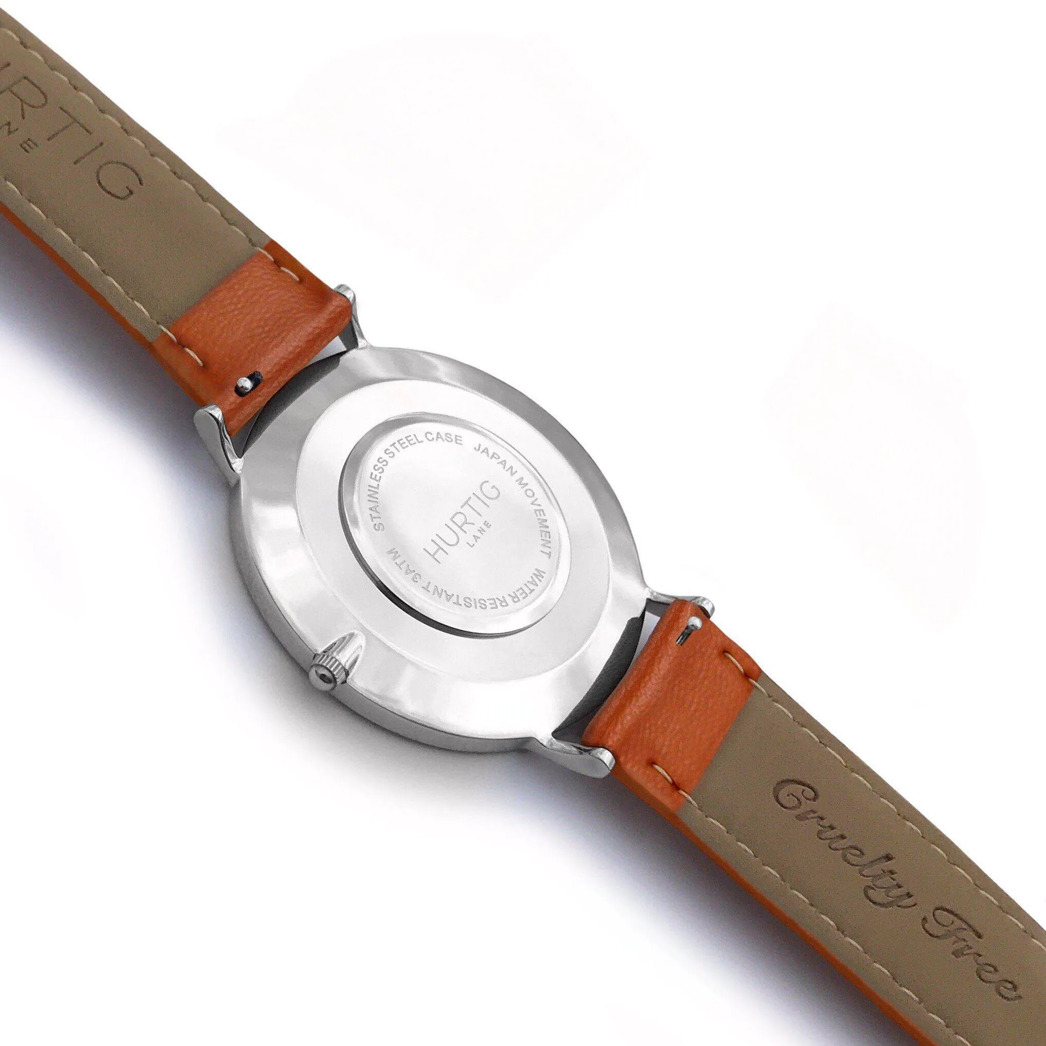 Moderna Vegan Leather Watch Silver, White & Tan