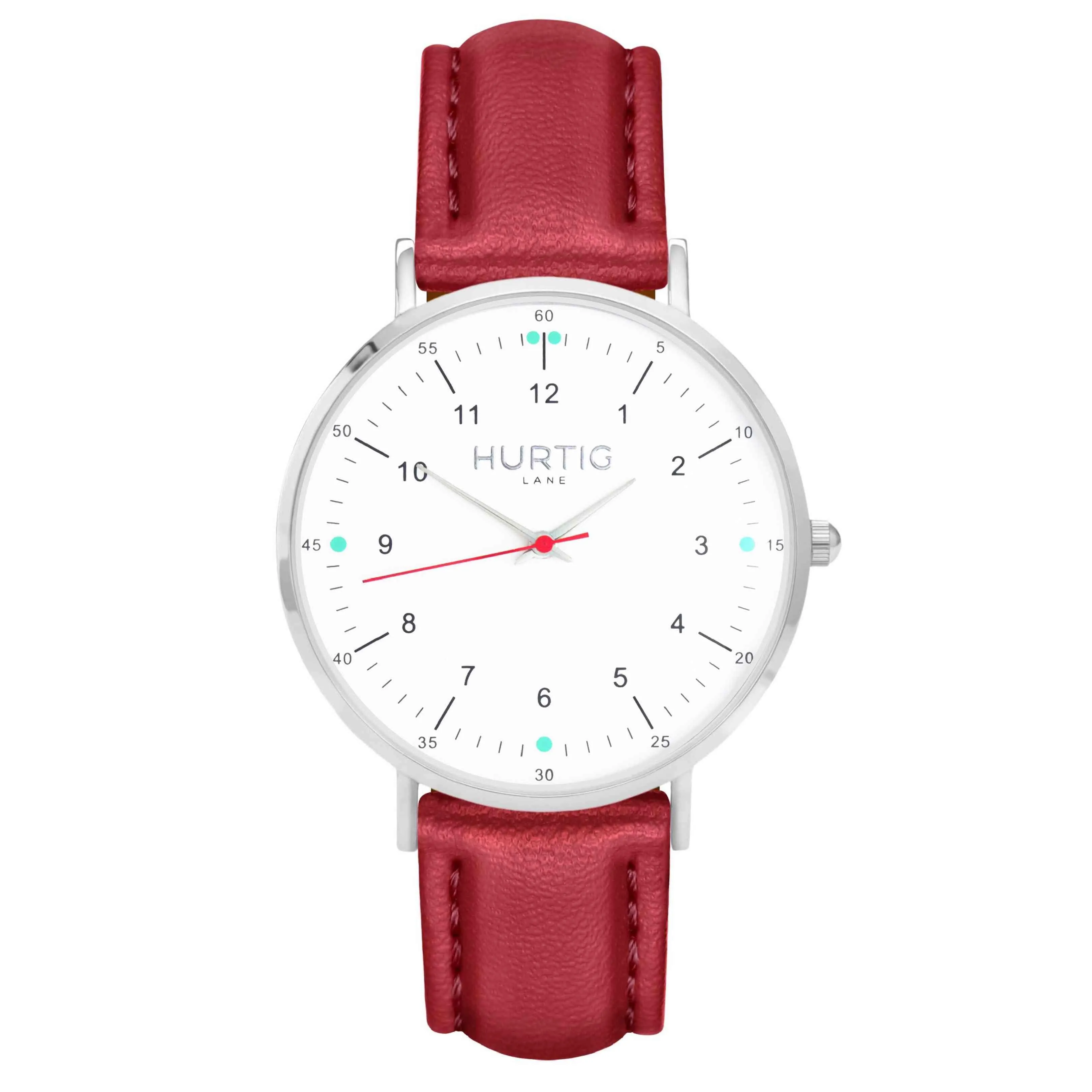 Moderna Vegan Leather Watch Silver, White & Tan
