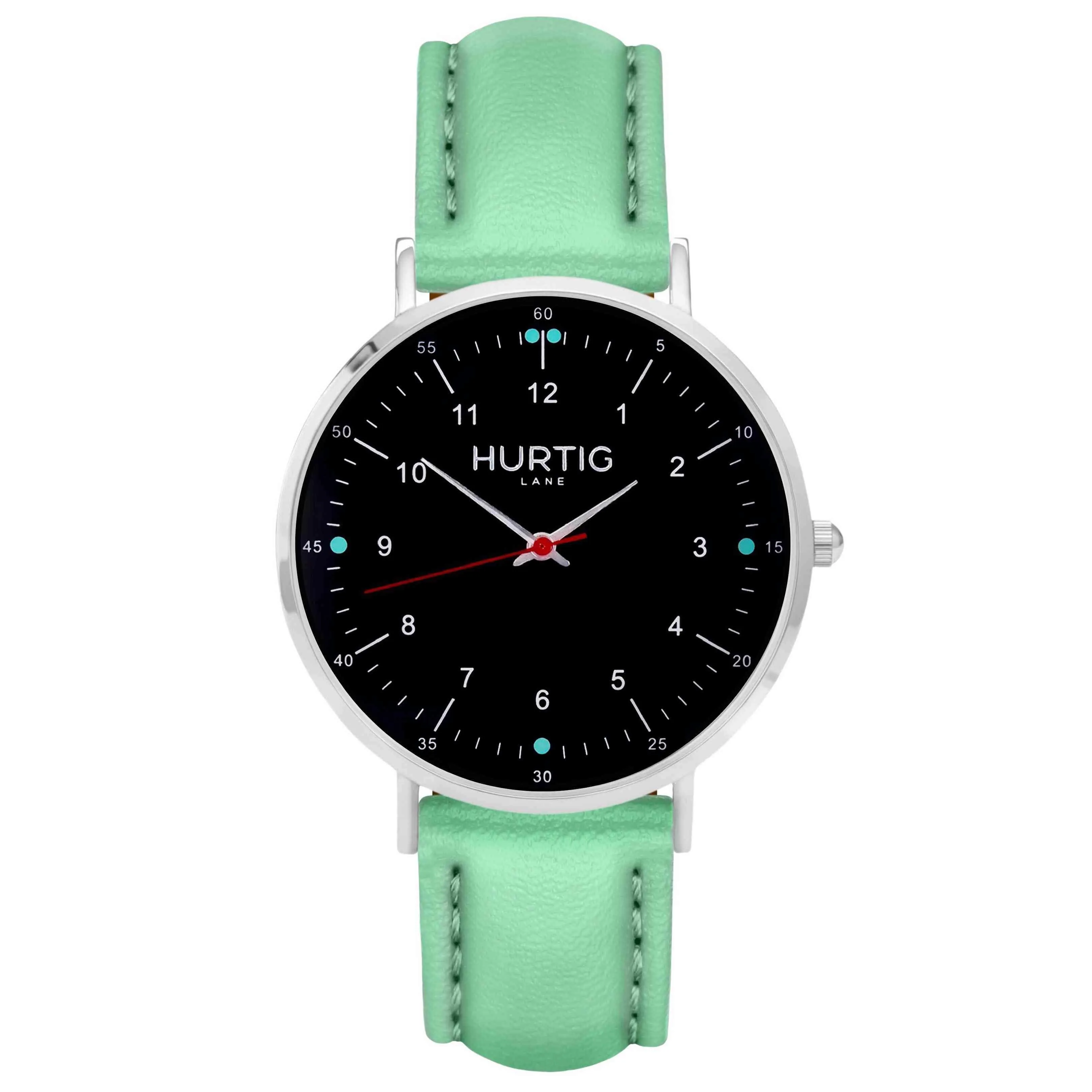 Moderno Vegan Leather Watch Silver, Black & Midnight Blue