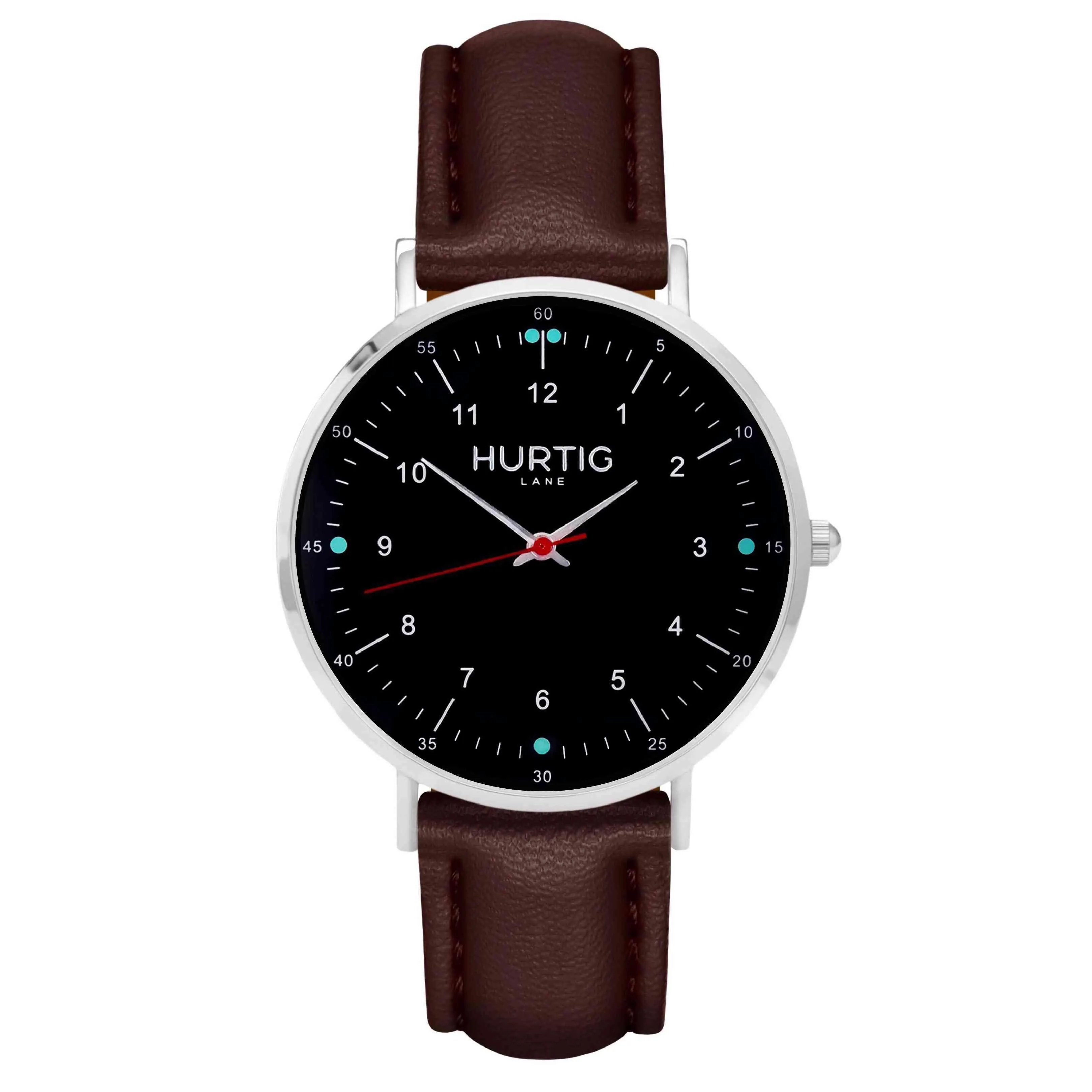 Moderno Vegan Leather Watch Silver, Black & Midnight Blue