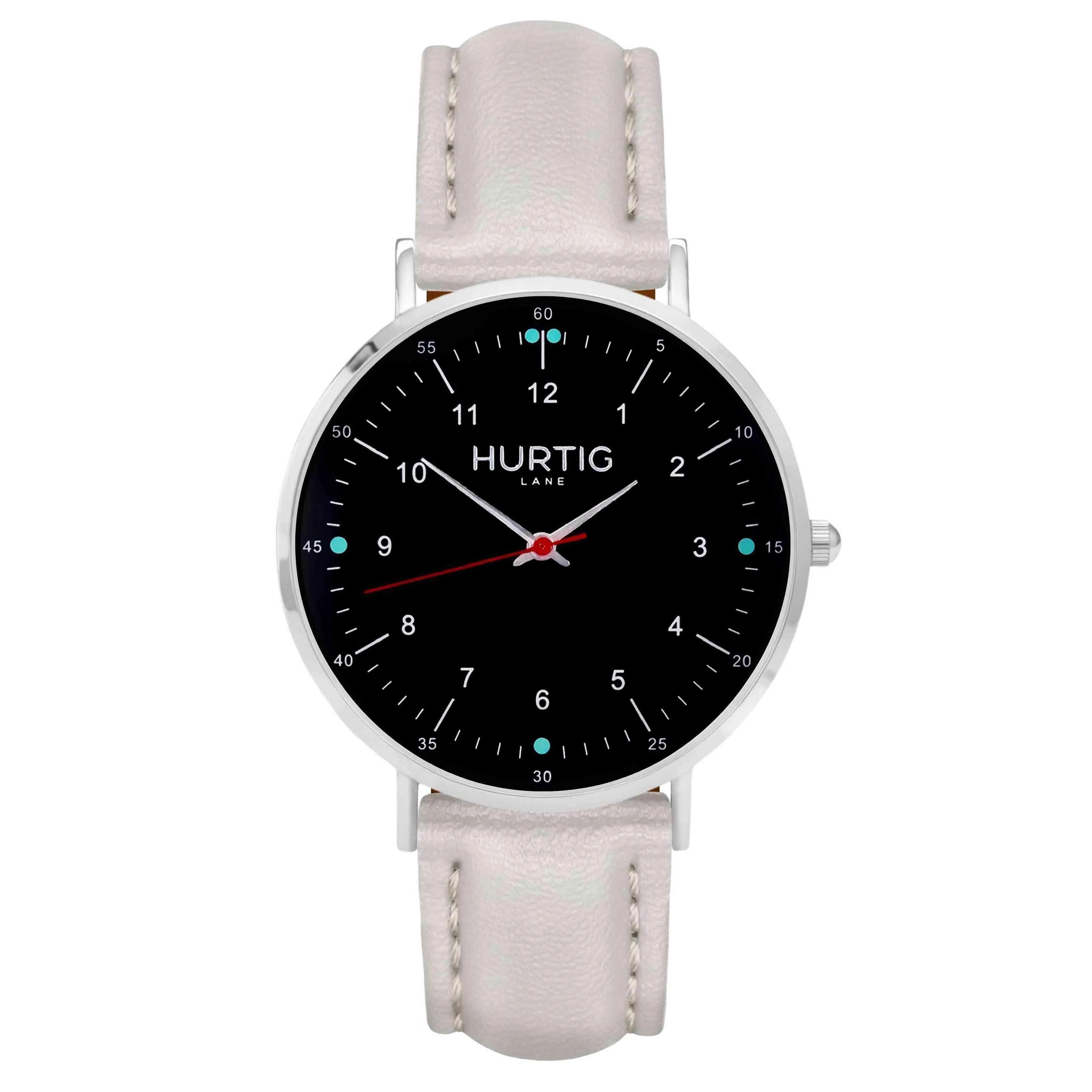 Moderno Vegan Leather Watch Silver, Black & Midnight Blue