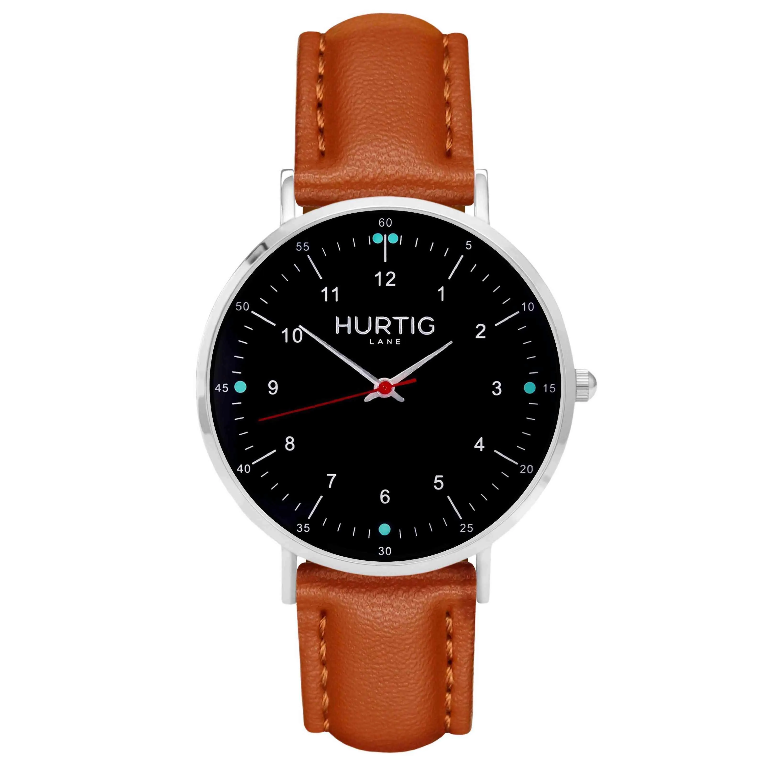 Moderno Vegan Leather Watch Silver, Black & Midnight Blue