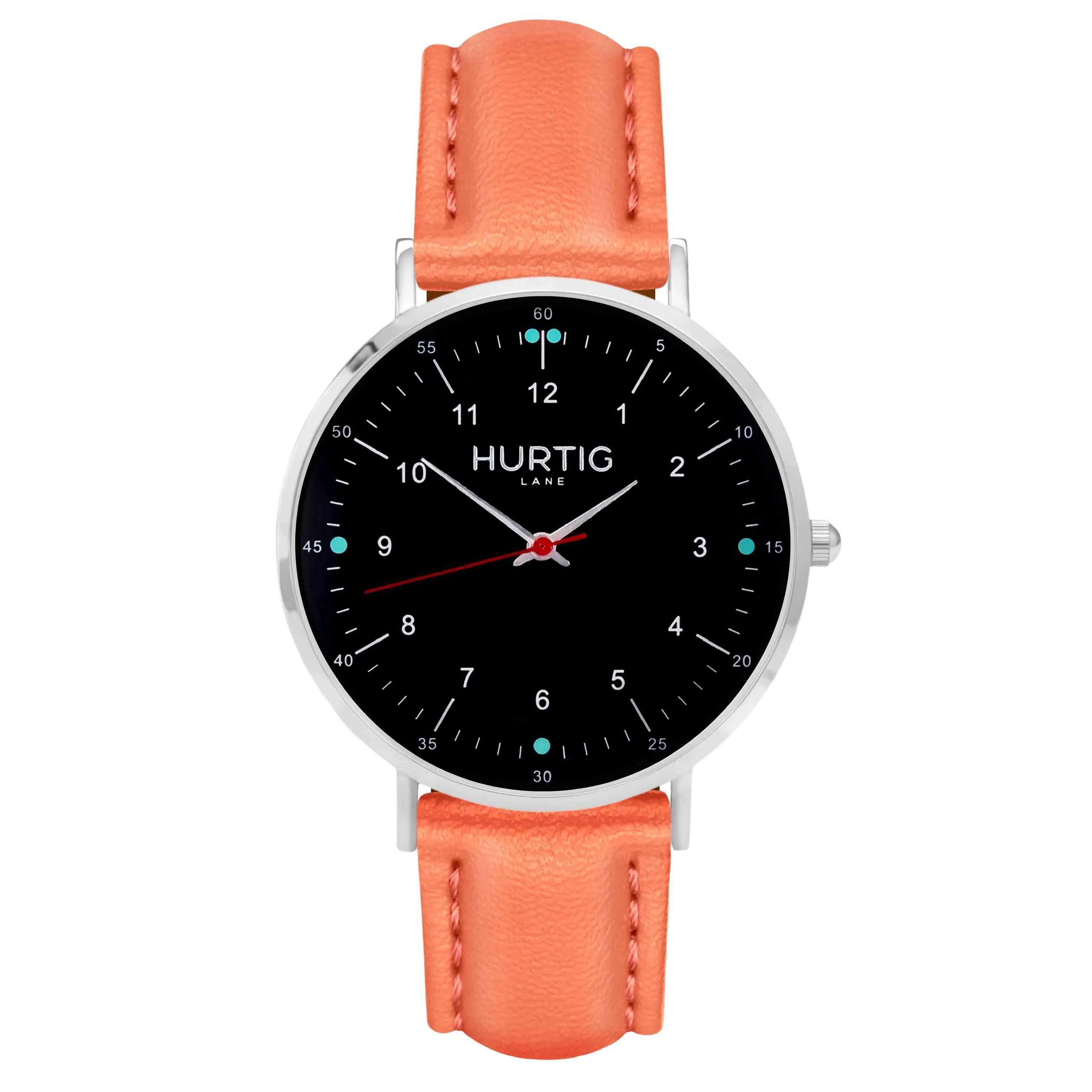Moderno Vegan Leather Watch Silver, Black & Midnight Blue