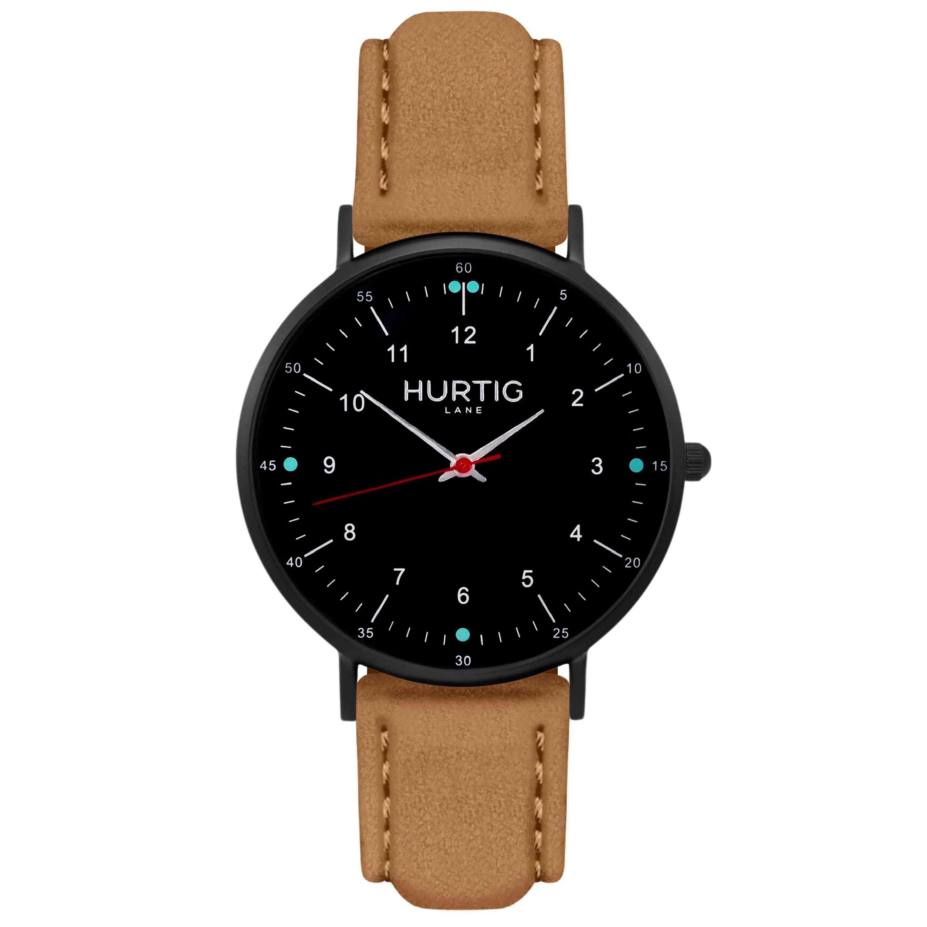 Moderno Vegan Suede Watch All Black & Mustard