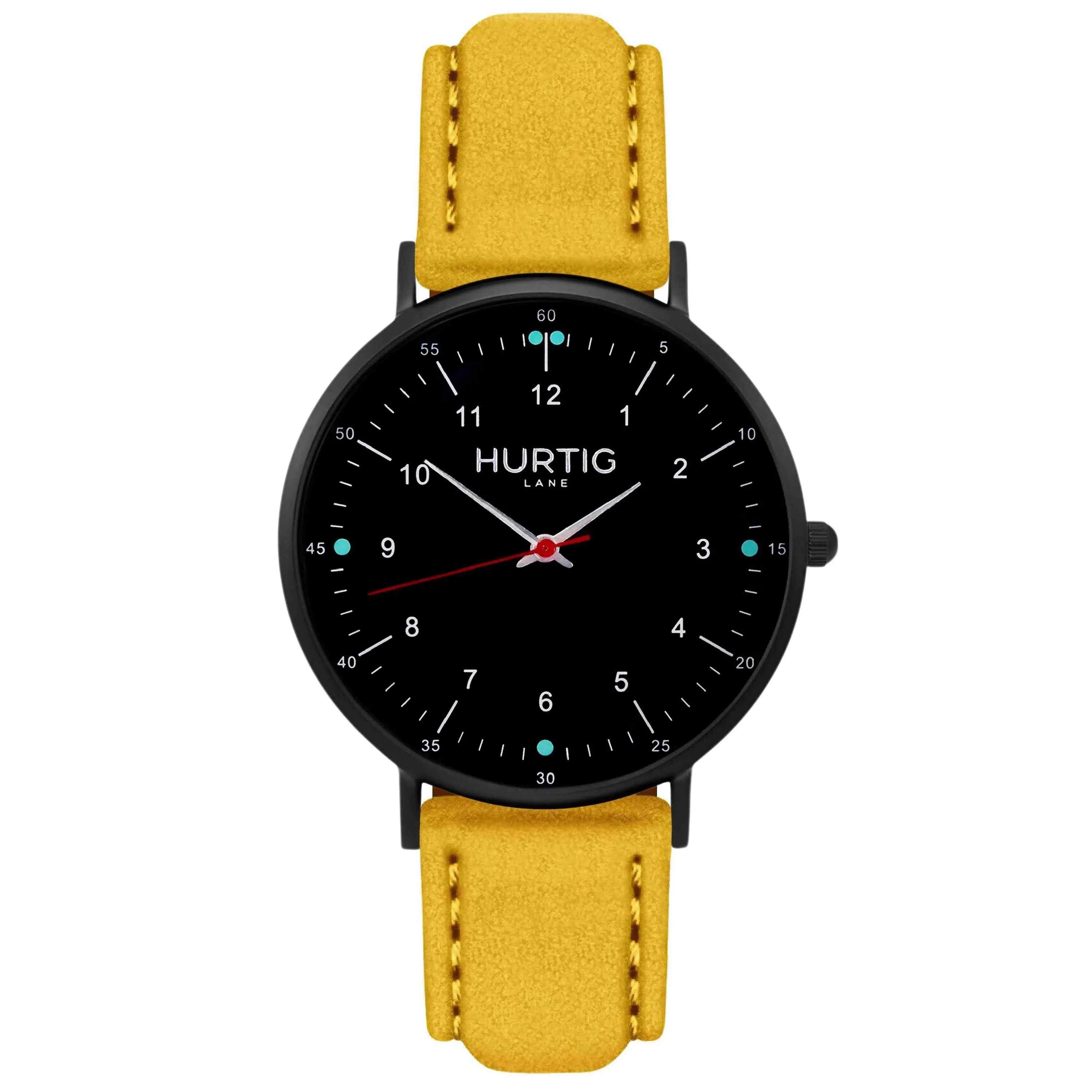 Moderno Vegan Suede Watch All Black & Mustard