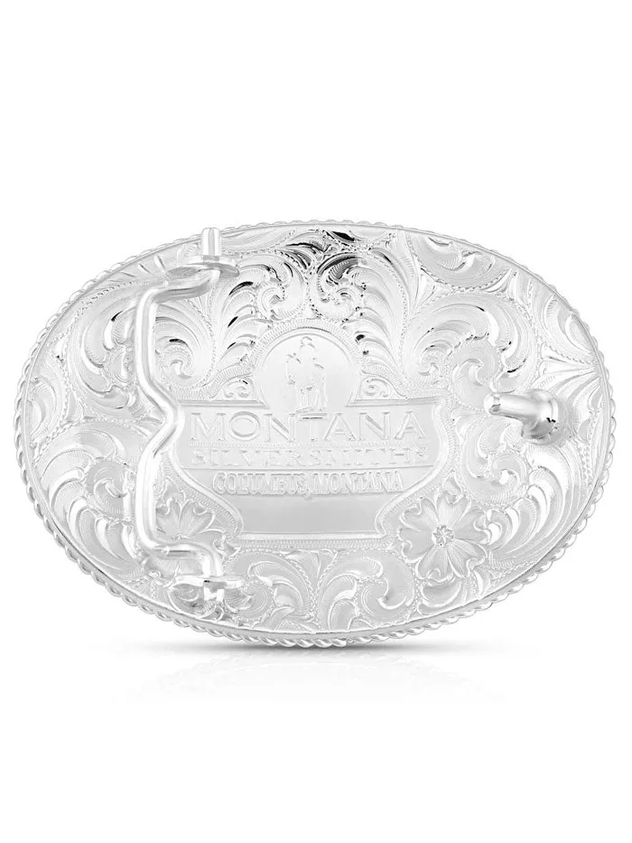 Montana Silversmiths 1256-705 Royal Flush Western Buckle Silver
