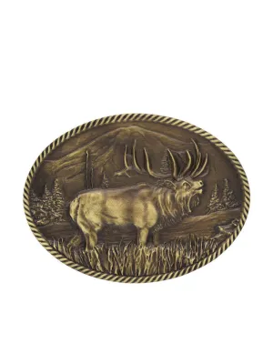 Montana Silversmiths A506C Sculpted Wild Elk Heritage Attitude Buckle Bronze