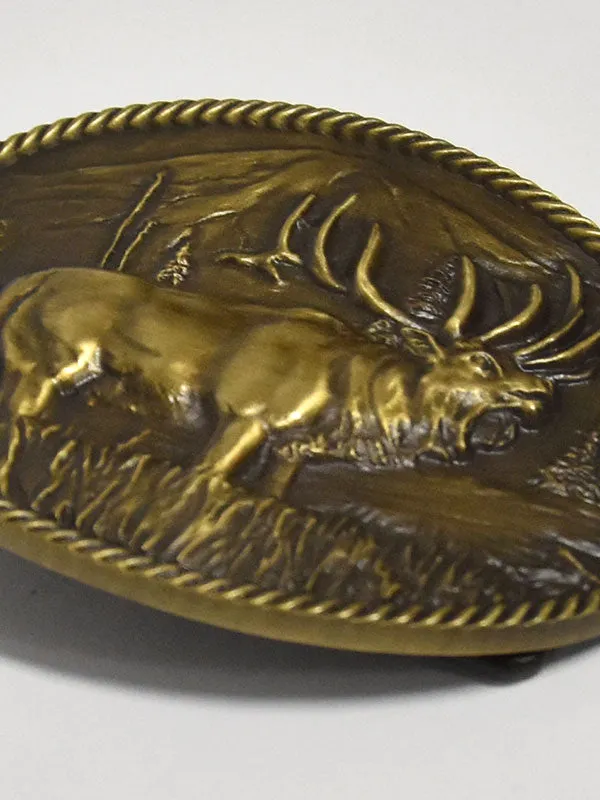 Montana Silversmiths A506C Sculpted Wild Elk Heritage Attitude Buckle Bronze