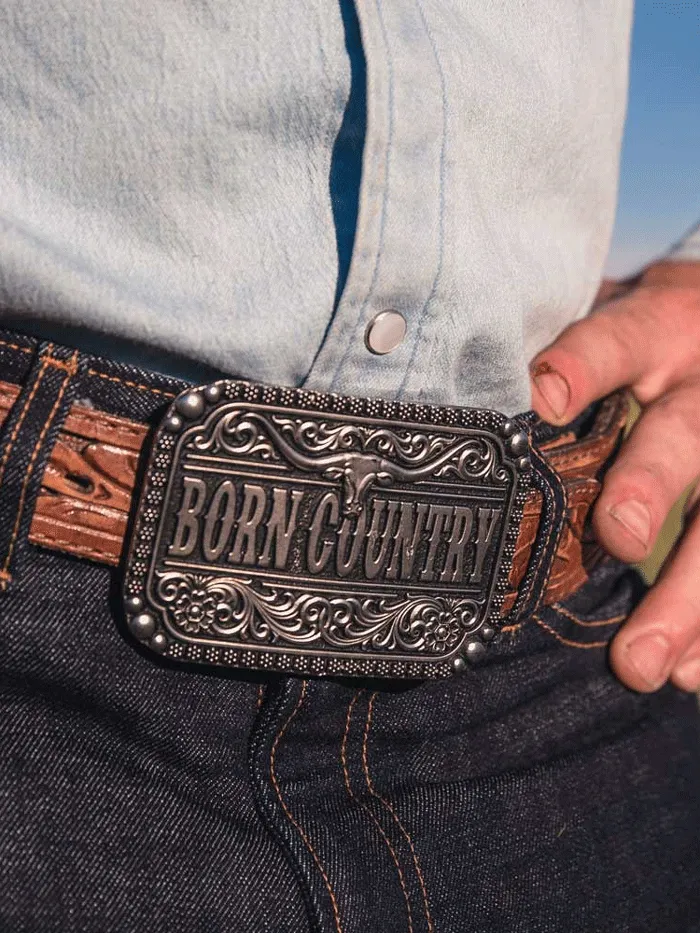 Montana Silversmiths A907 Born Country Attitude Buckle Silver