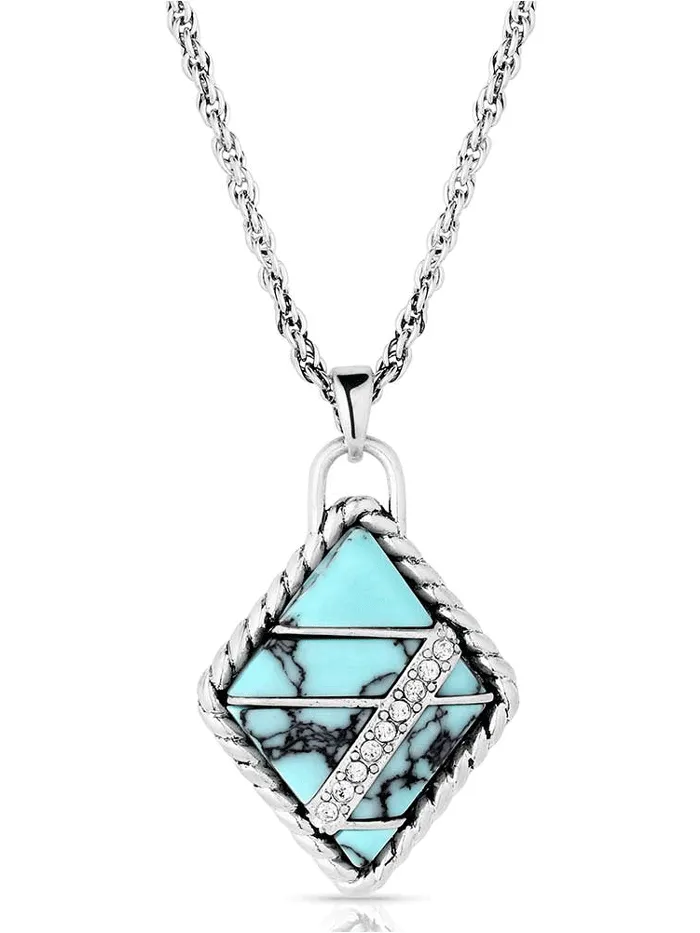 Montana Silversmiths NC6127 Womens High Noon Cobblestone Necklace Silver