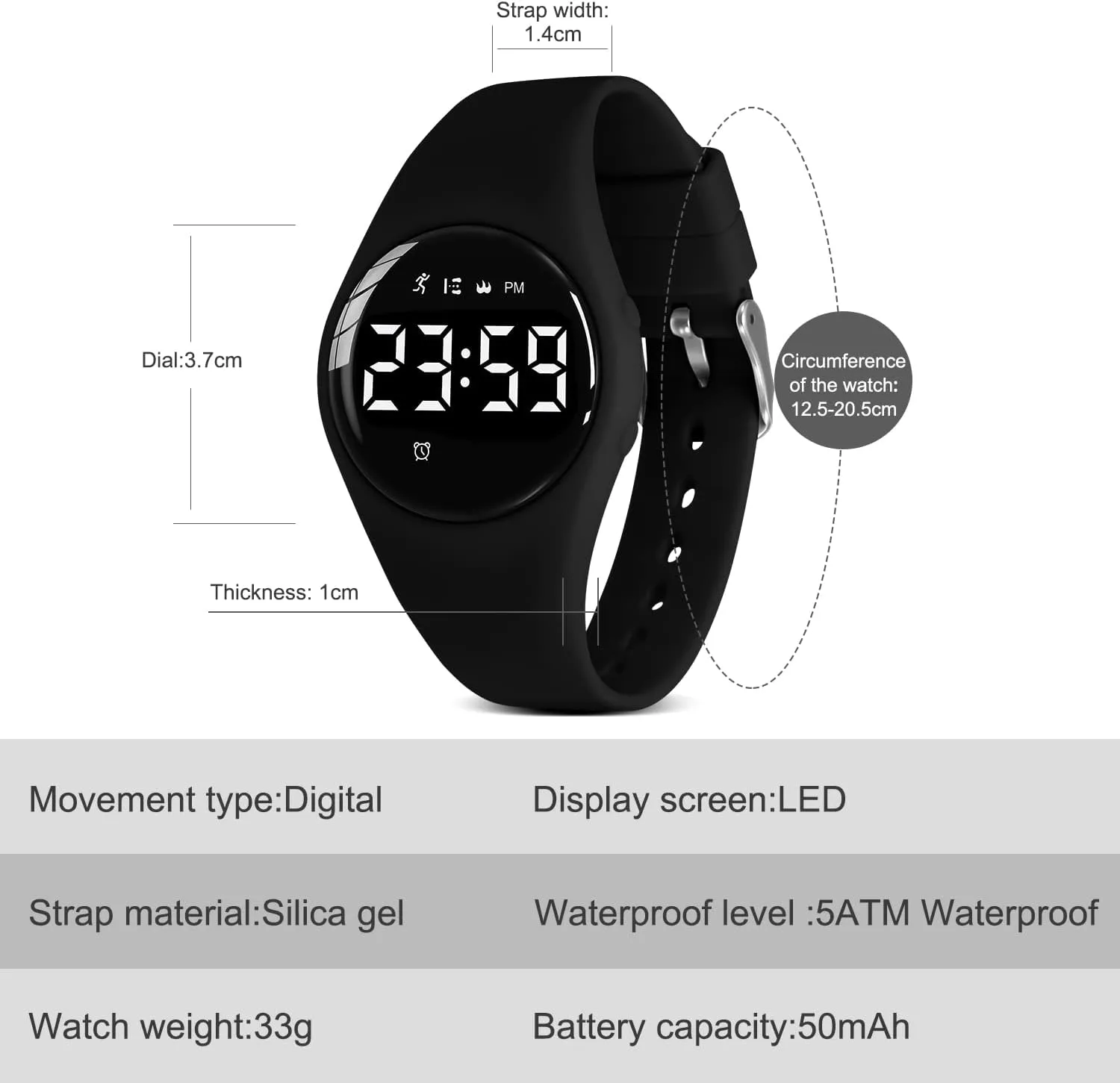 NN BEN NEVIS Kids Watch, Digital Watch for Boys Girls, Sport Watch with Fitness Tracker, Alarm Clock, Stopwatch, No App and Waterproof, Watch for Kids Ages 5-12