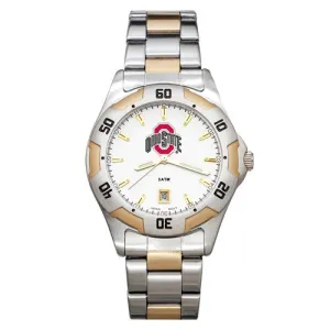 OHIO STATE UNIV ALL-PRO MEN'S TWO-TONE WATCH W/BRACELET