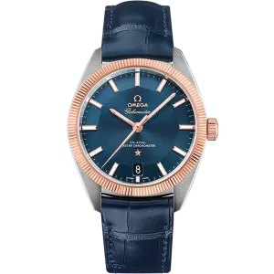 Omega Constellation Globemaster 39 mm, steel - Sedna™ gold on leather strap