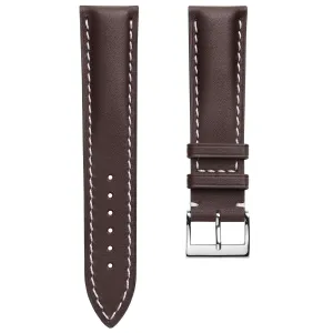 Ostend Thick Padded Leather Watch Strap - Baranil Chestnut