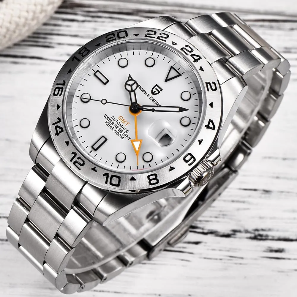 Pagani Design Watches Men GMT Automatic Self-Winding Mechanical Analog Sapphire Sports Waterproof Luminous Wrist Watch