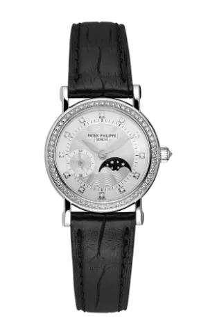 Patek Philippe Complicated Moonphase 18K White Gold & Diamonds Ladies Watch