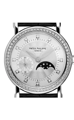 Patek Philippe Complicated Moonphase 18K White Gold & Diamonds Ladies Watch