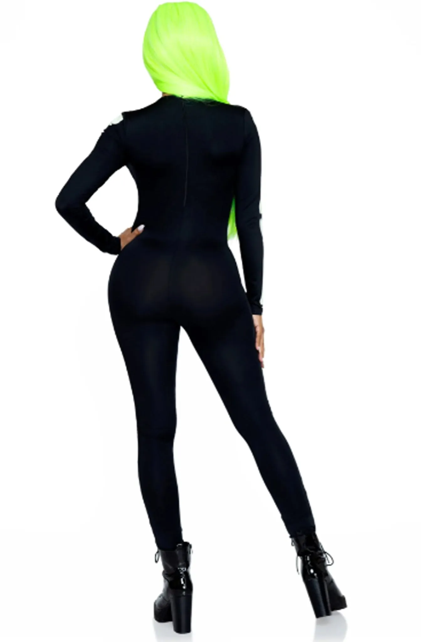 Printed Glow In The Dark Skeleton Catsuit