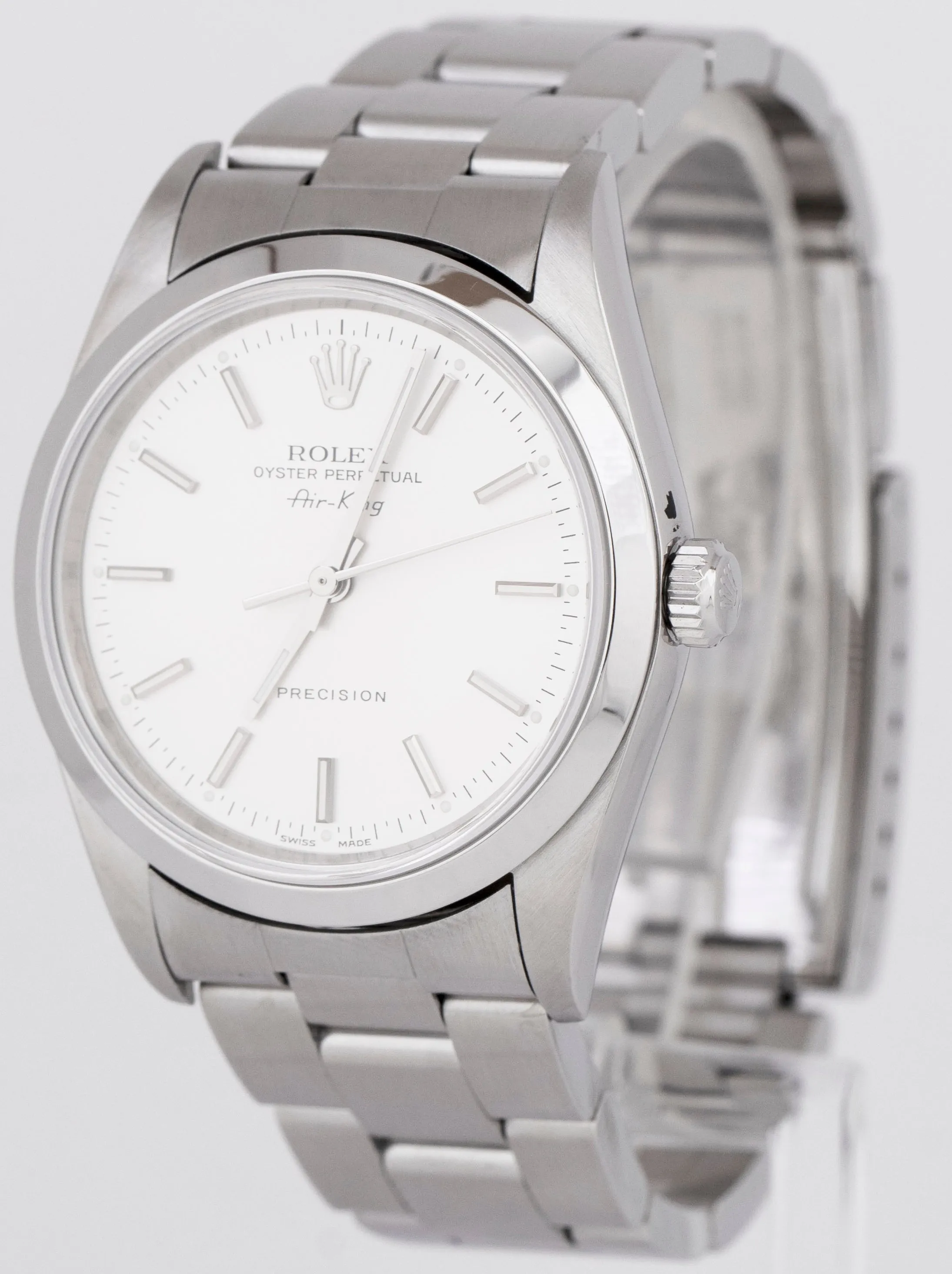 Rolex Air-King Precision Silver Stainless Steel 34mm Automatic Watch 14000M