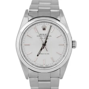 Rolex Air-King Precision Silver Stainless Steel 34mm Automatic Watch 14000M