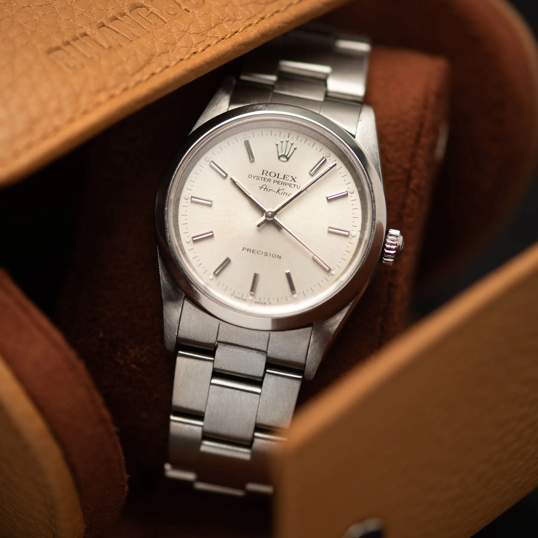 Rolex Air King Silver Soleil Dial  Ref 14000