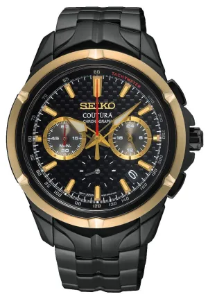 Seiko Coutura Black and Gold Analog Men's Watch SSB442P